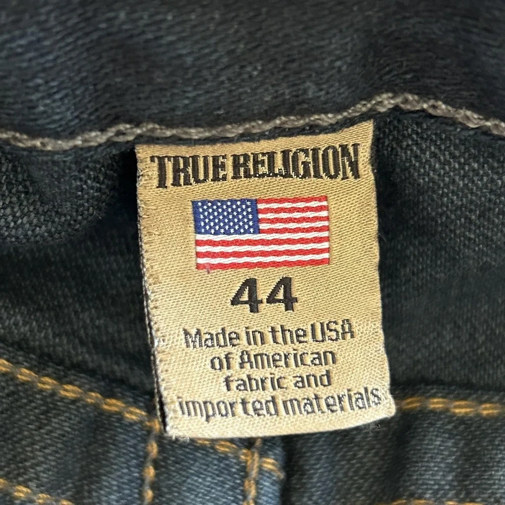 True Religion Billy Relaxed Bootcut‎ Jeans Mens 44x34 Blue Dark Wash Denim